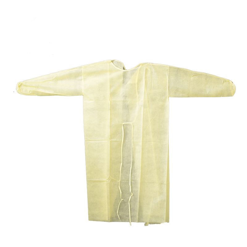 Level 1 Disposable PP Nonwoven Medical Isolation Gown with Back Tie for Patient Protection