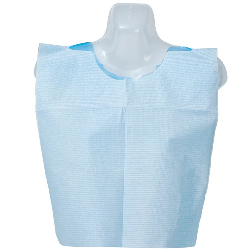 High Quality Disposable Adult Paper Plus PE Film Waterproof Aprons for Home/Medical/Restaurant