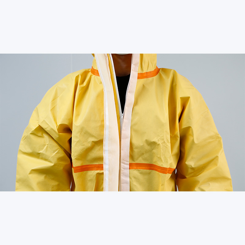 Disposable Protective Coverall OEM Antistatic Work Clothing Yellow Chemical Protective Suit