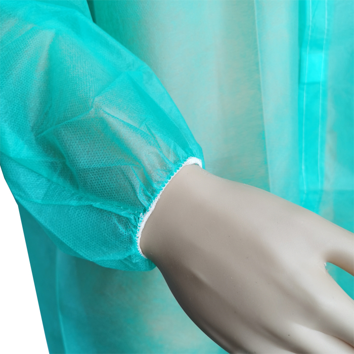 Disposable Designs Non Woven Isolation Xs-4XL Protective Low Cost Food Factory Laboratory Visit Green Lab Coat Dispos Visitor Gown Without Collar