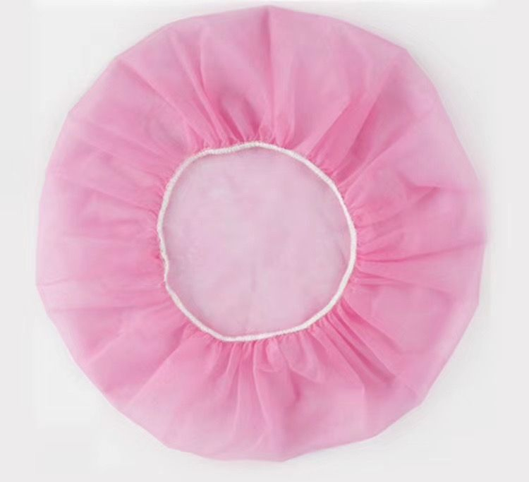 Protective PPE Hairnet Head Cover 21" 24" 10GSM 14GSM White Blue Red Pink Elastic Nonwoven PP Disposable Round Bouffant Cap