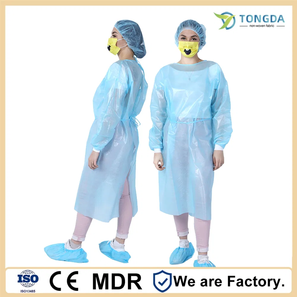 PP or PP+PE Disposable dustproof breathable performance Nonwoven Isolation Gown