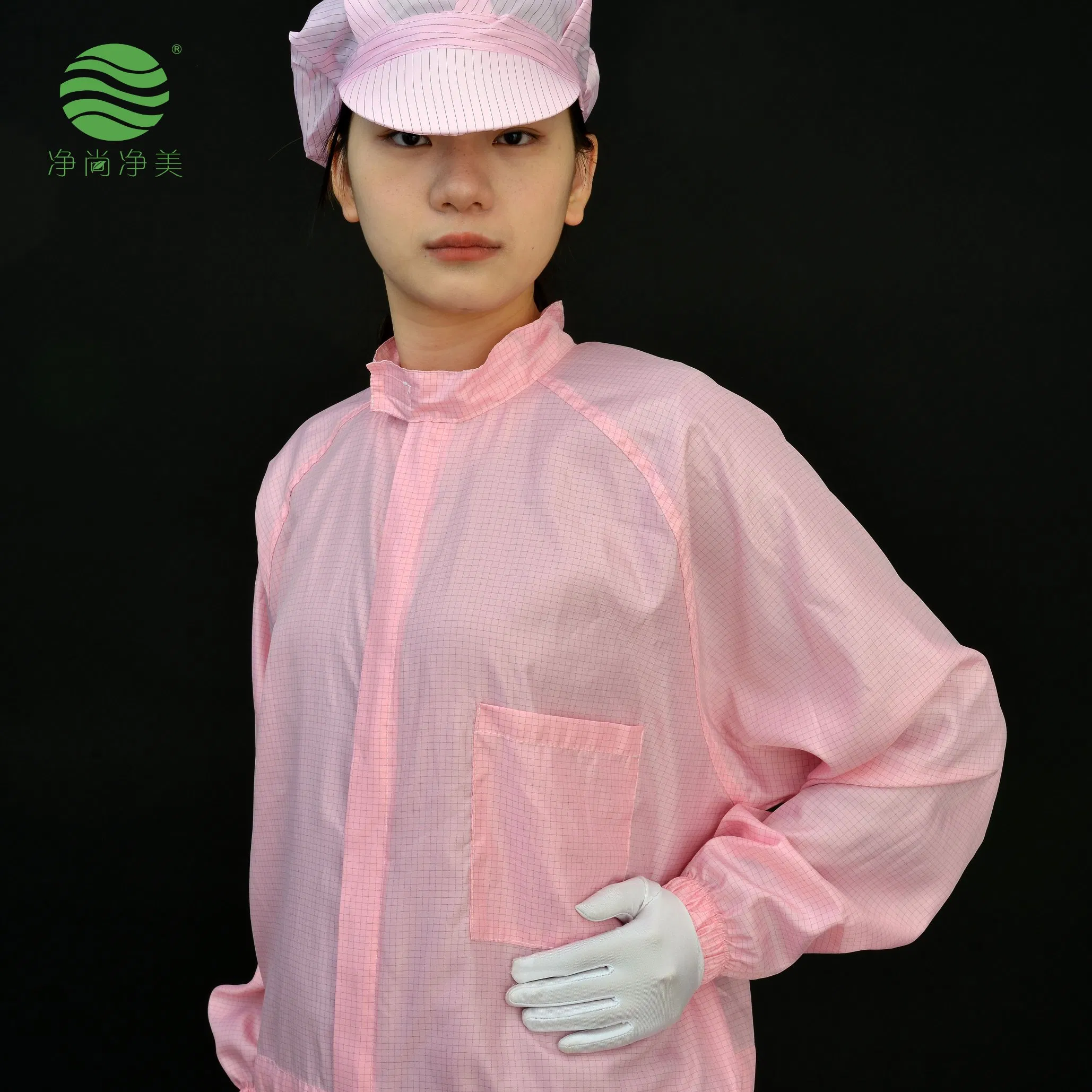 ESD Cleanroom Garment for Electronics Industry Workshop with Anti-Static Cap
