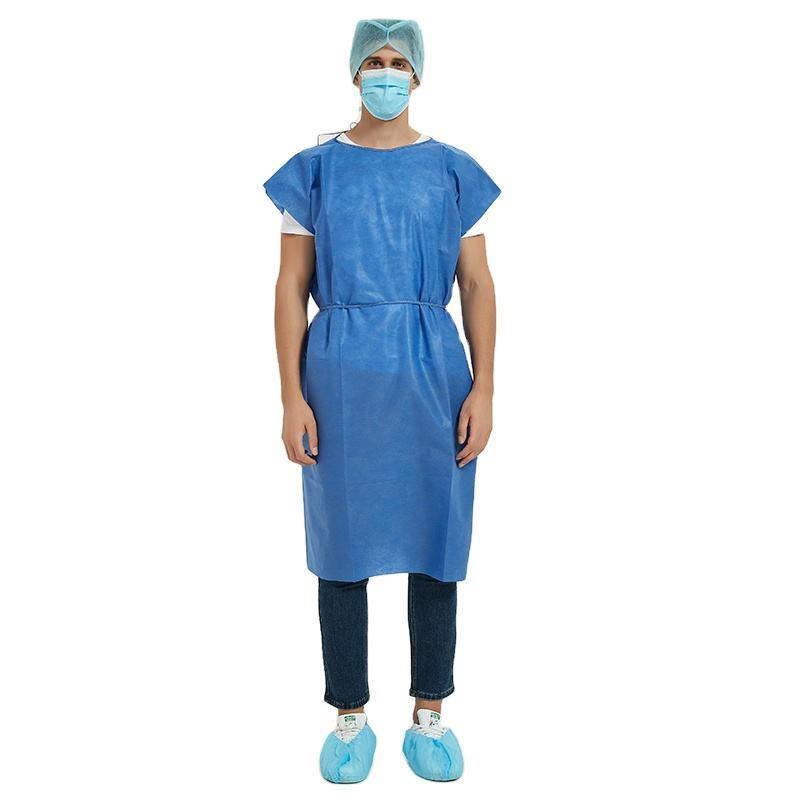 Disposable Sleeveless Patient Gown Chemotherapy Gown Medical Exam Gown SMS Non Woven Hospital Disposable Uniform