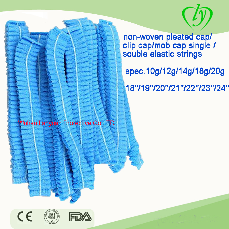 Black Disposable Bouffant Caps with Elastic