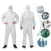 White 50PCS Per Carton M, L, XL, XXL, Xxxl, Xxxxl Protection SMS Hazmat Chemical Protective Suit