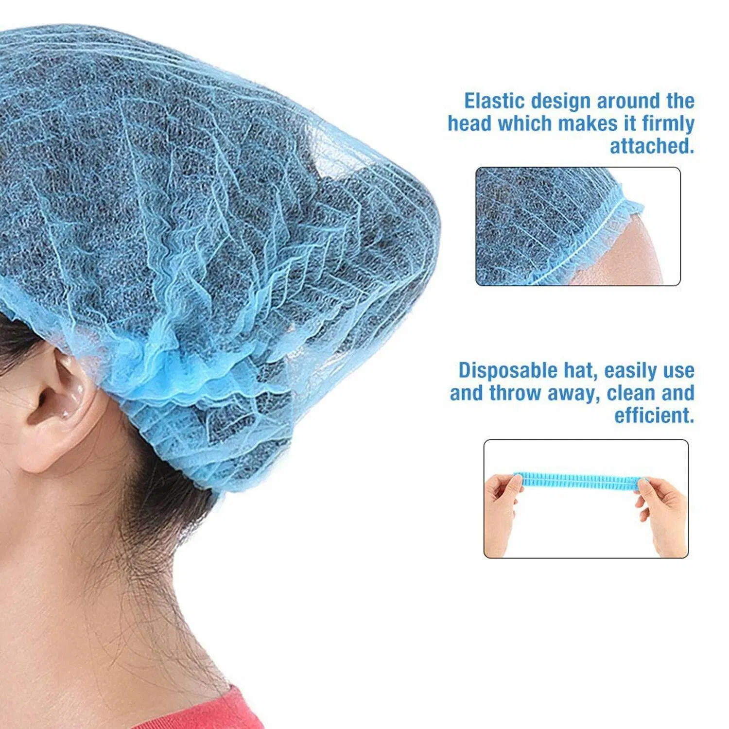 Wholesale Nursing Scrubs Hat Nurse Head Cover Nonwoven Clip/Bouffant Caps