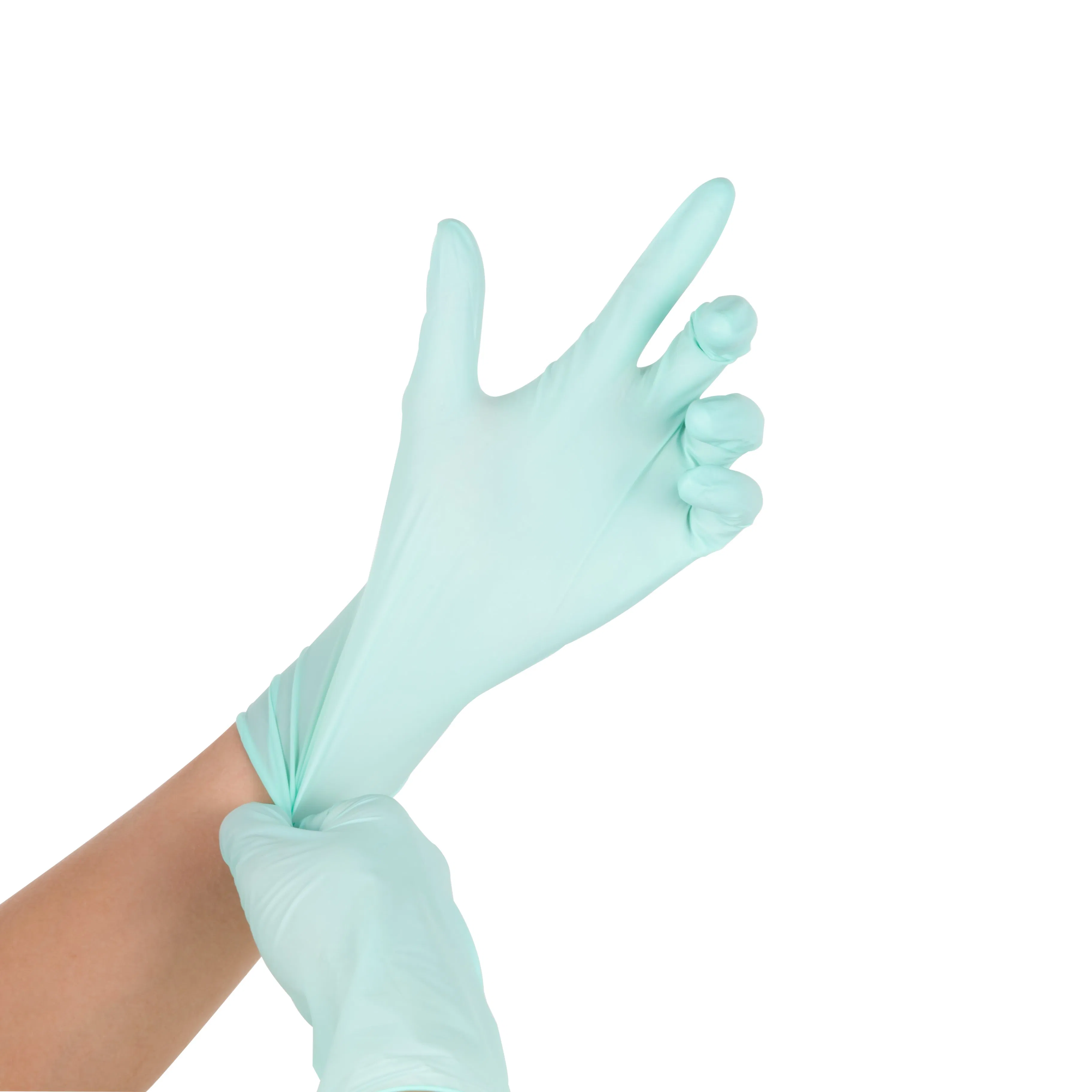 Disposable Medical Examination Light Blue Nitrile Glove