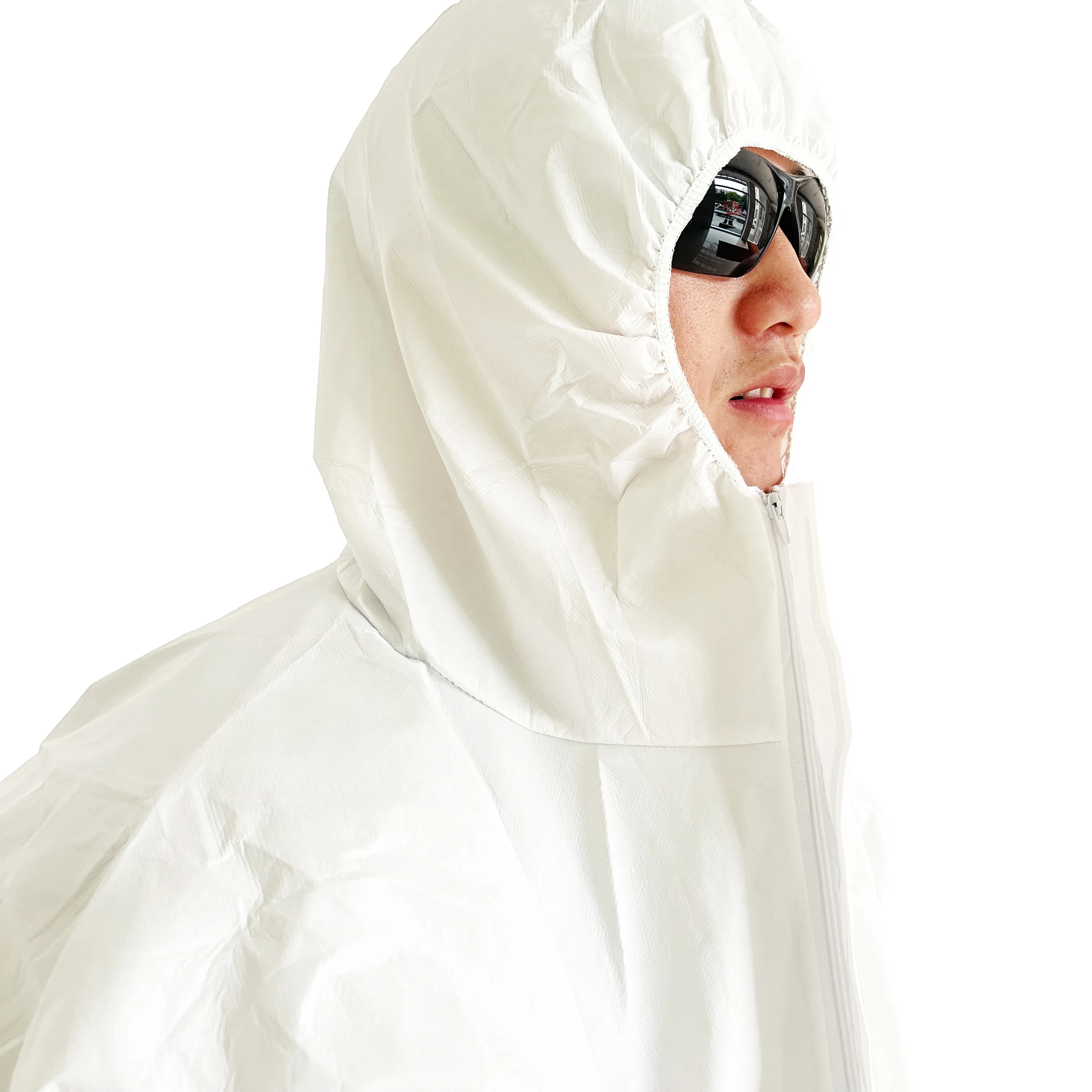 Herun Non Woven Disposable Chemical Resistant Coverall Suit for Safety Chemical Resistant Coverall Suit Disposable Protective Coverall