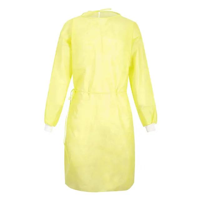 SJ Chemotherapy Gowns Disposable Yellow Color Waterproof Medical Surgical EN14126 Isolation Clothing