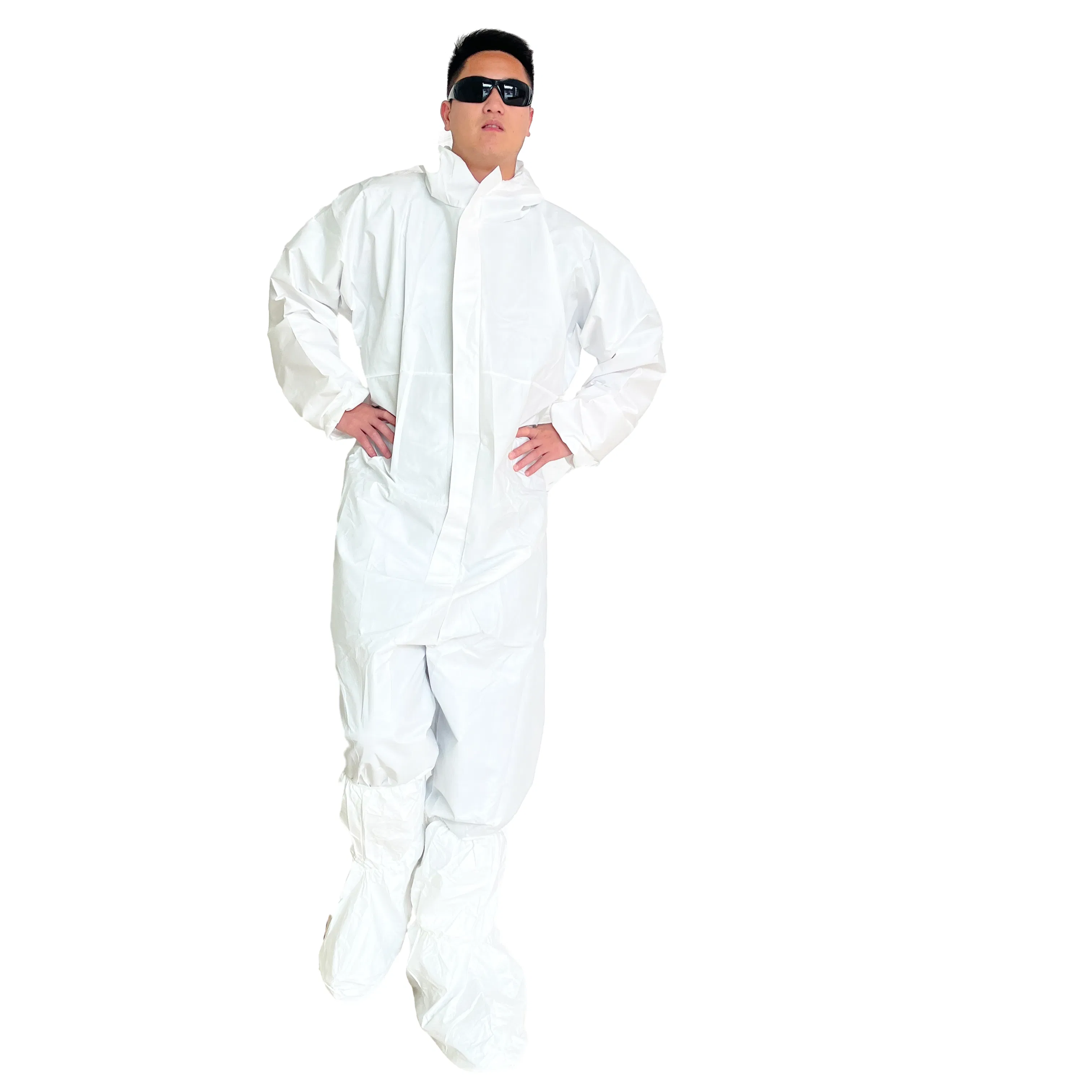 Herun Type 5/6 Non Woven Coverall for Effective Chemical Protection Protective Suit for Chemicals Microporous Disposable Protection Suit
