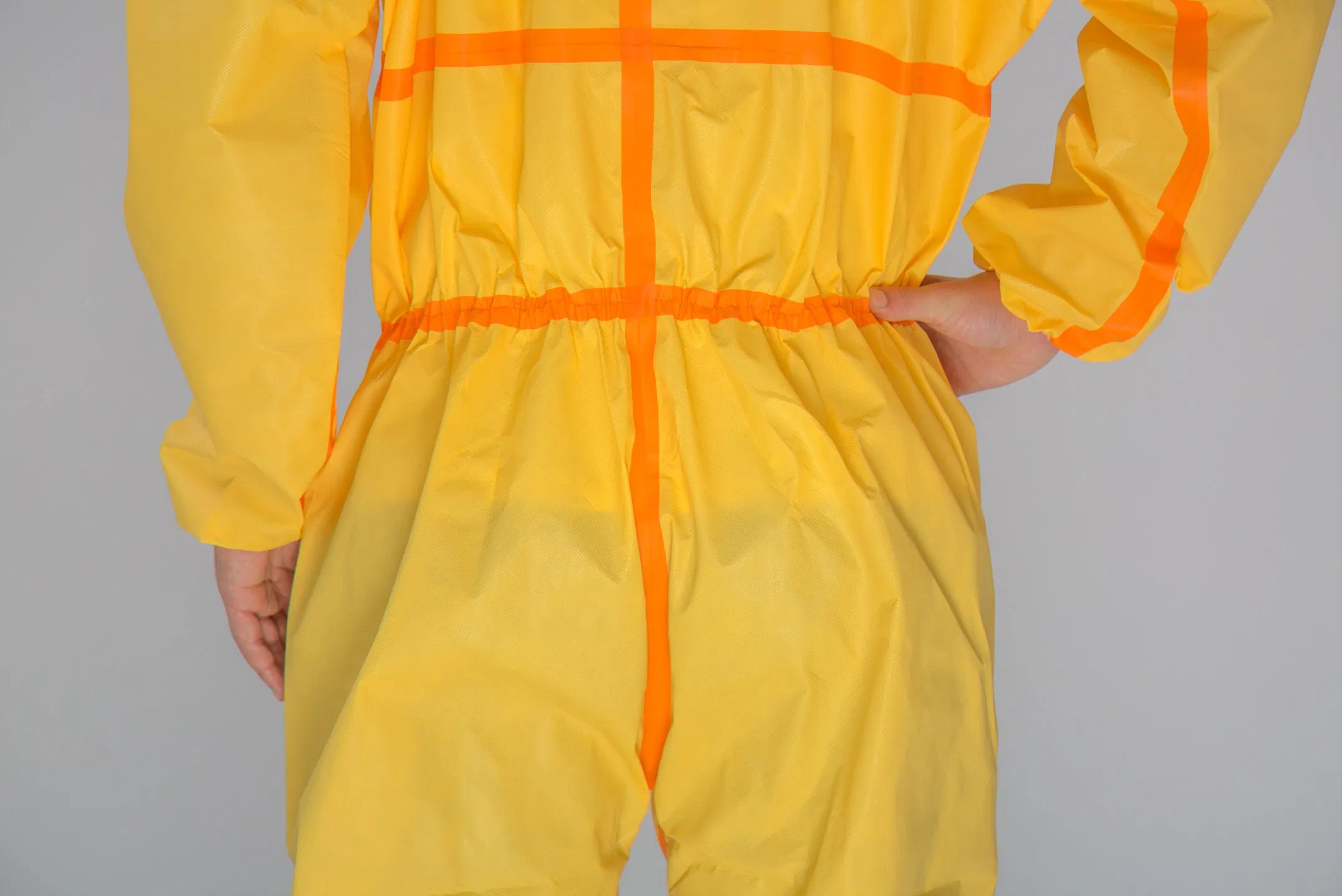 PPE Suit Disposable Coverall 77GM PP+PE Type 4 Chemical Protective Coverall Suit