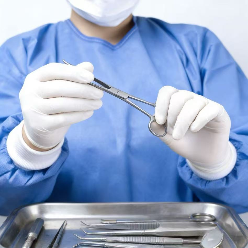 100PCS/Box 3mil Finger-Textured Anti-Slip Disposable Nitrile Examination Gloves Powder-Free, White, Medical-Grade