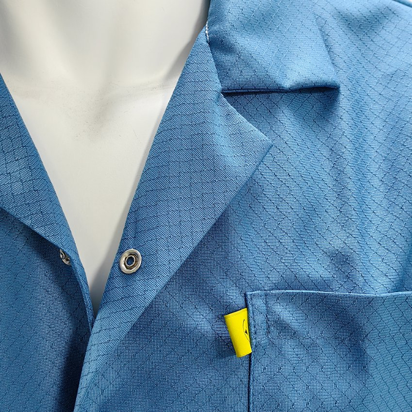 Washable 96% Polyester +4% Carbon Diamond Fabric Cleanroom Coat ESD Smock Antistatic Clothes Garment