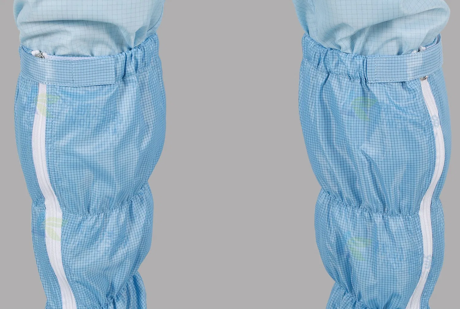 Blue Antistatic Work Uniform Front Zippers Dustproof Cleanroom ESD Garment