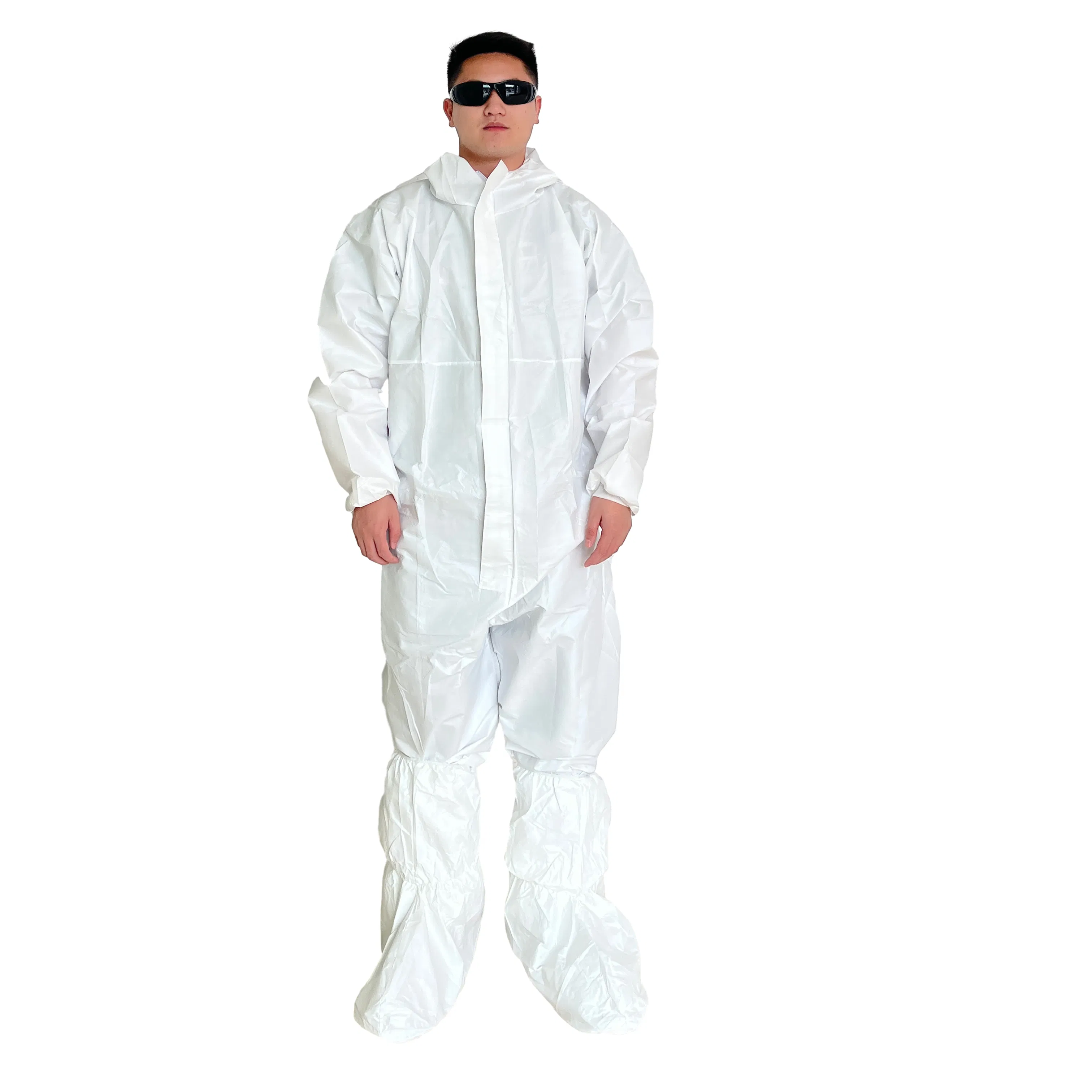 Herun Non Woven Disposable Chemical Resistant Coverall Suit for Safety Chemical Resistant Coverall Suit Disposable Protective Coverall