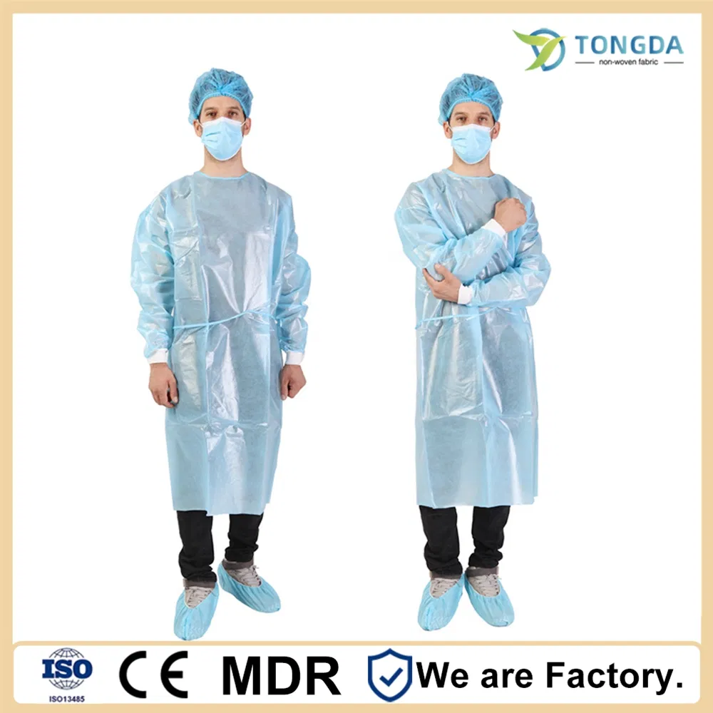 PP or PP+PE Disposable dustproof breathable performance Nonwoven Isolation Gown