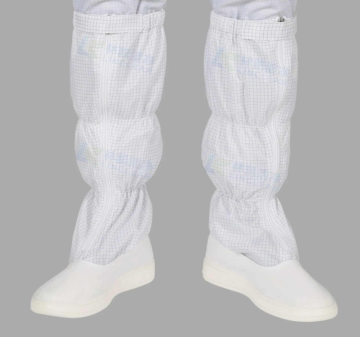 5mm Grid Women Anti Static Hooded Jacket ESD Cleanroom Garments