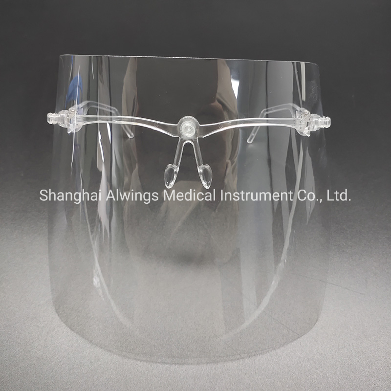 Medical Disposable Transparent Anti Fog Face Shields with Elastic Band Blue Fram
