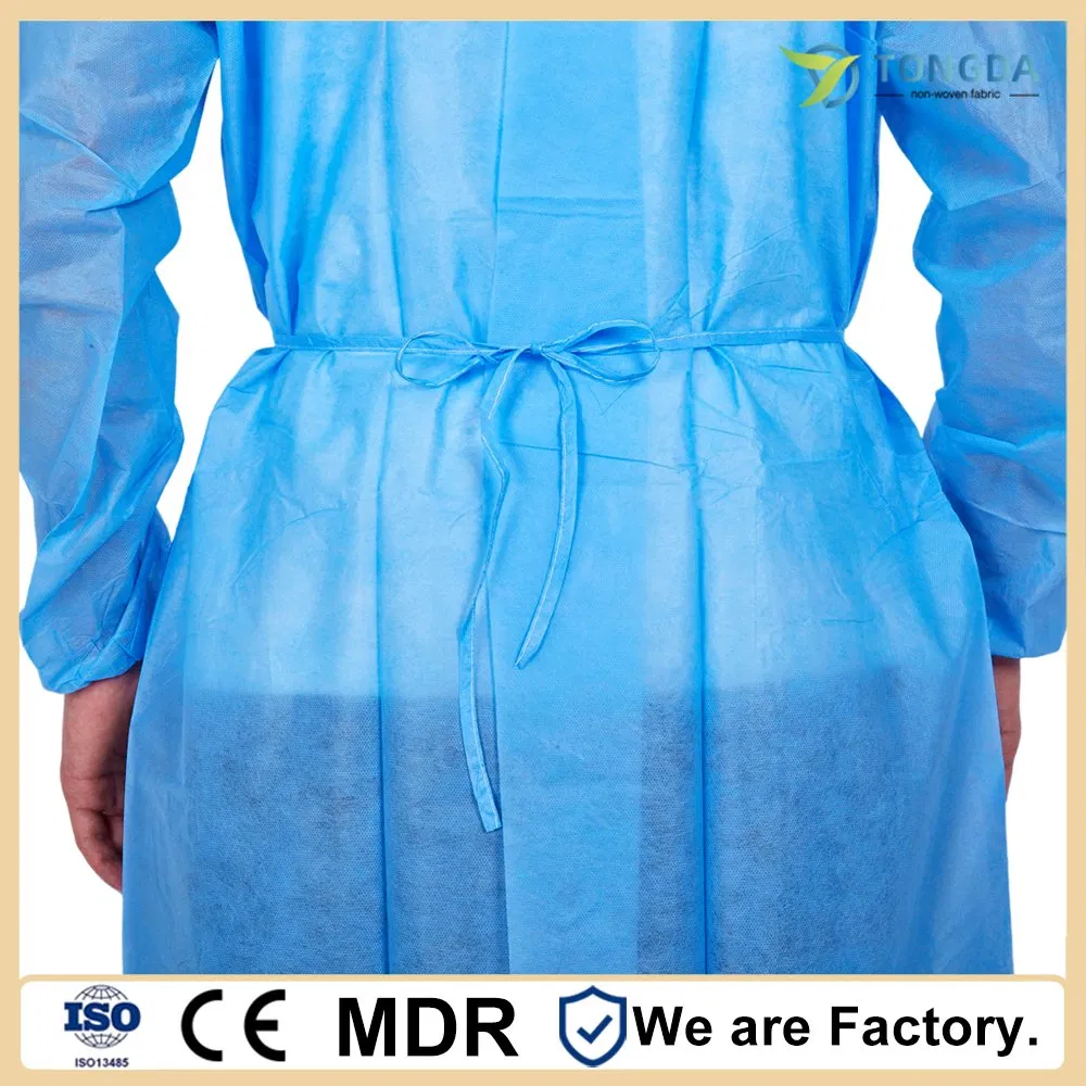 PP or PP+PE Disposable dustproof breathable performance Nonwoven Isolation Gown
