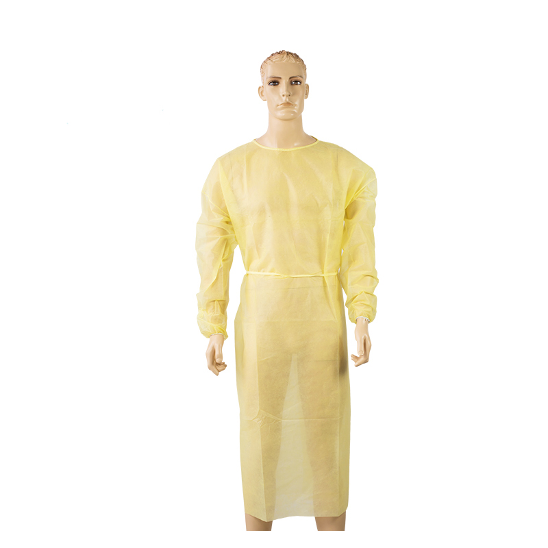 Level 1 Disposable PP Nonwoven Medical Isolation Gown with Back Tie for Patient Protection