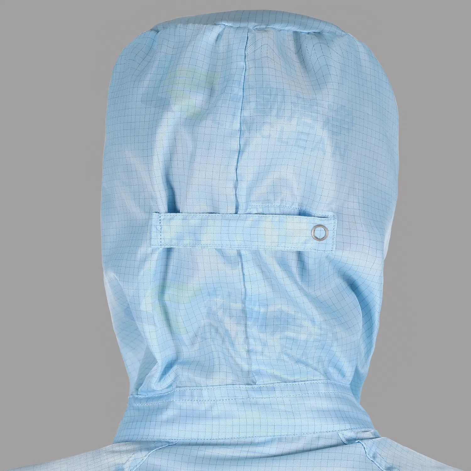 Blue Antistatic Work Uniform Front Zippers Dustproof Cleanroom ESD Garment