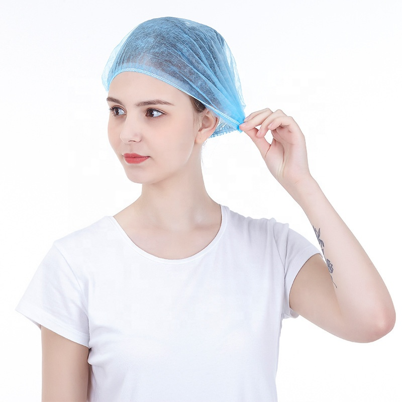 Disposable Anti-Dust Single/Double Elastic Customized Bouffant Head Cover Nurse Mob Mop Cap Charlotte Clip Cap