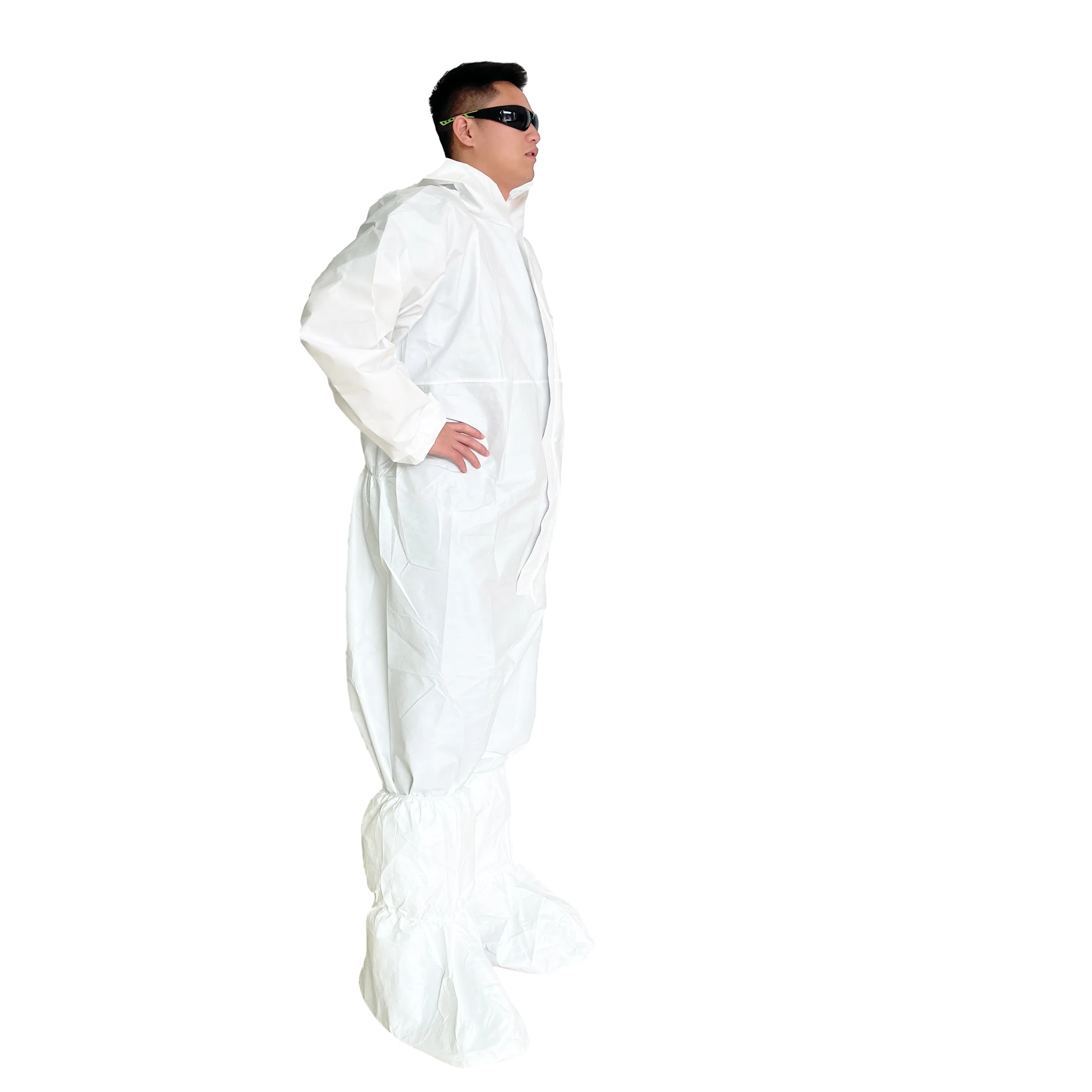Herun Type 5/6 Non Woven Coverall for Effective Chemical Protection Protective Suit for Chemicals Microporous Disposable Protection Suit