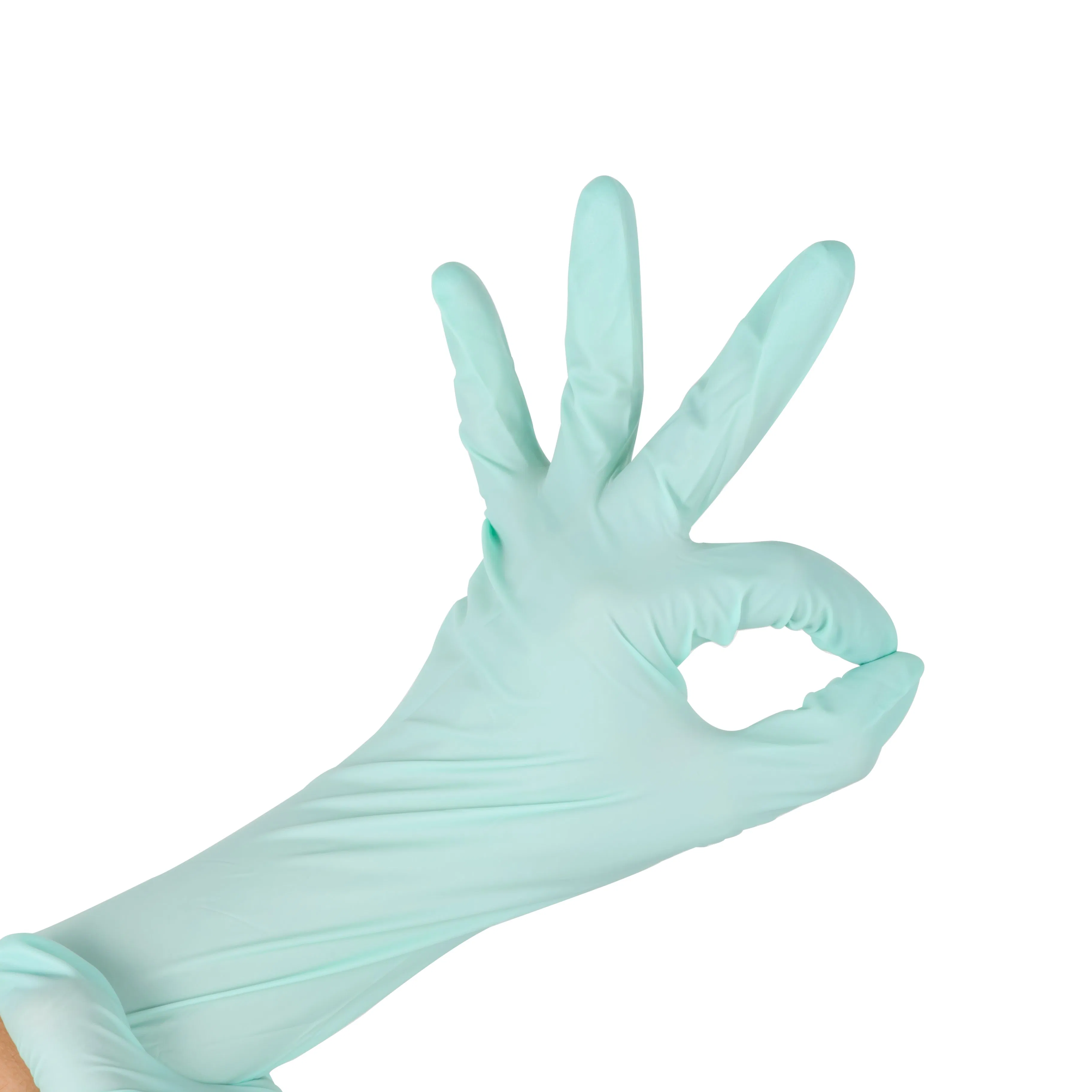 Disposable Medical Examination Light Blue Nitrile Glove