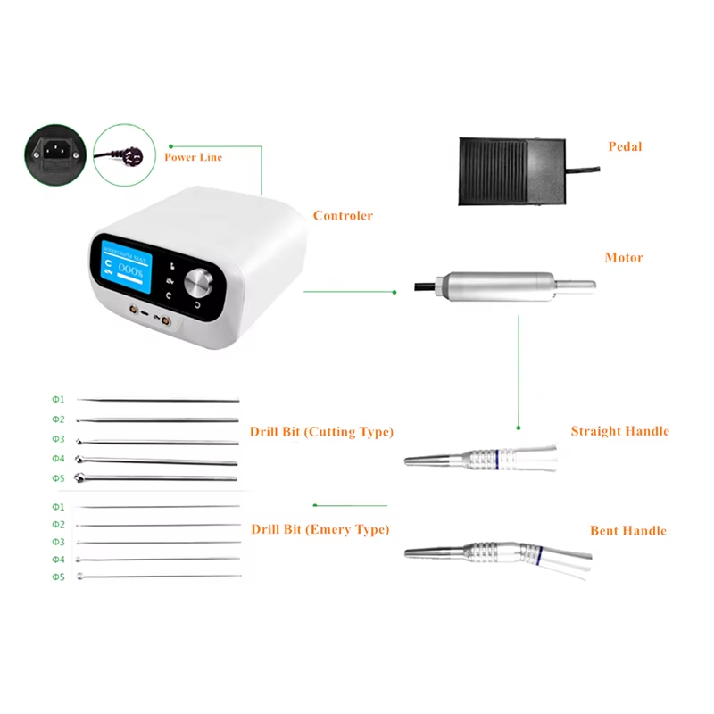 Factory Price Electric Endoscopy Osteotomy Burs Hand Drill Burr Therapy Machine Micro Electric Spine Drill with High Speed