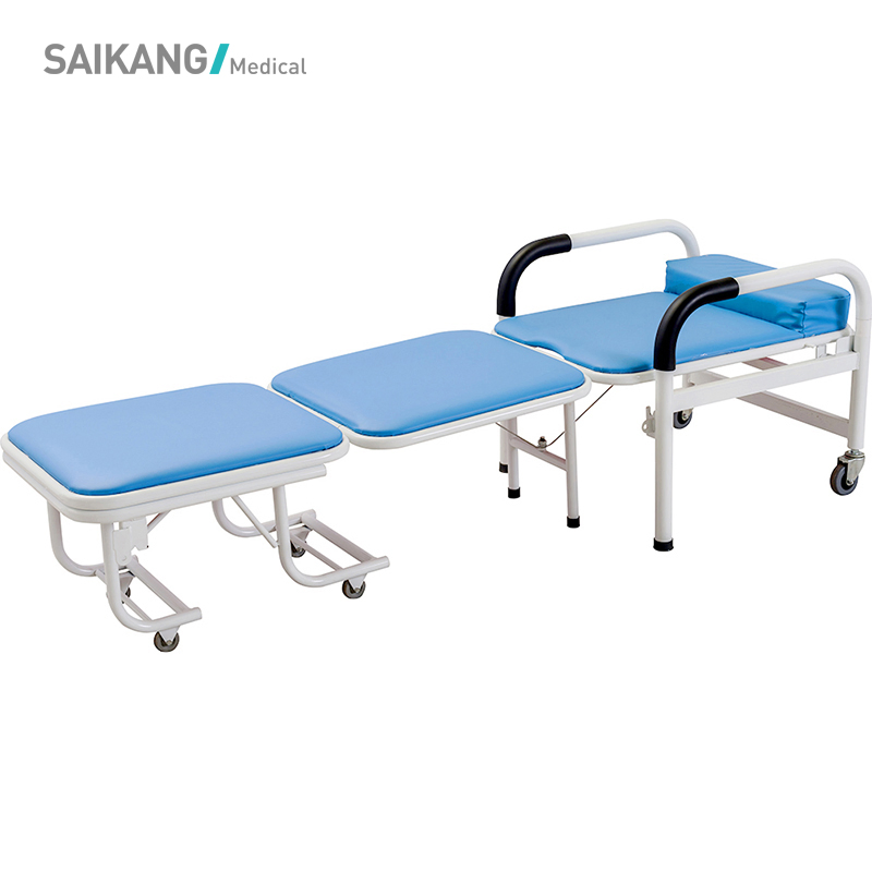 Ske001 Durable Hospital Furniture Metal Adjustable Foldable Medical Accompany Chair