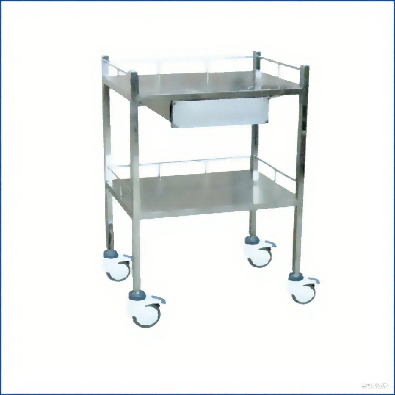 Medical Instrument Trolley Stainless Steel Cart Patient Surgical Emergency Trolley