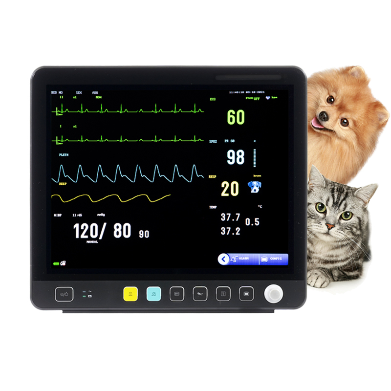 15 Inch Screen Veterinary Monitor Vet Analyze Device Vet Monitor Vital Signs Monitor 6 Parameters