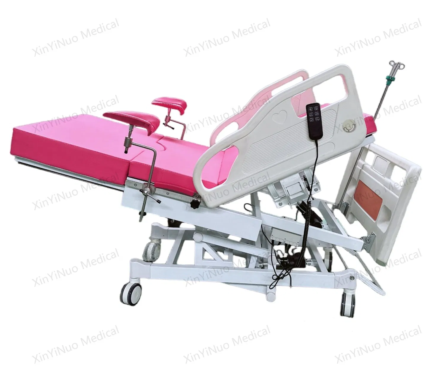 Hospital Equipment Pink Color Electric Obstetric Delivery Maternity Bed Gynecological Hydraulic Examination Birthing Table