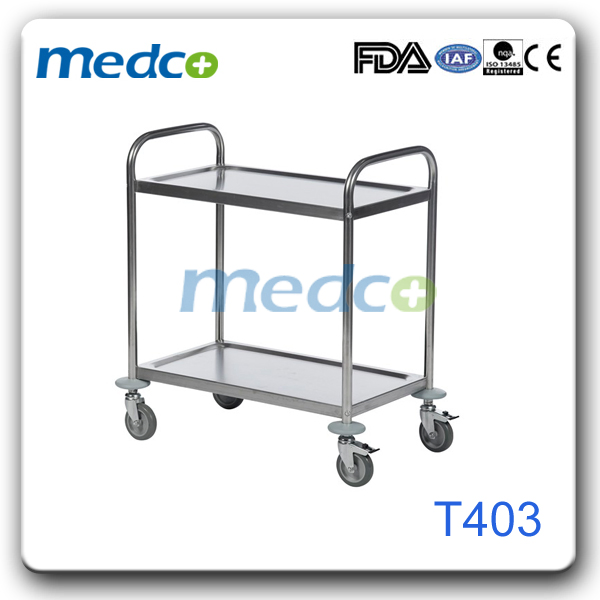 Stainless Steel Medical Cart Hospital Surgical Instrument Trolley for Patient