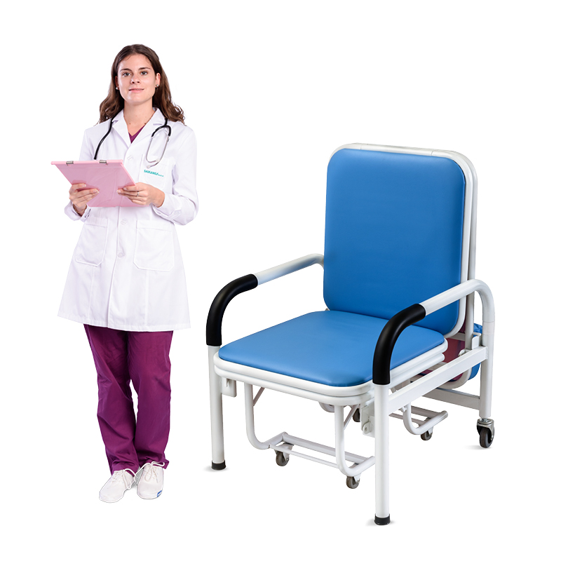 Ske001 Durable Hospital Furniture Metal Adjustable Foldable Medical Accompany Chair