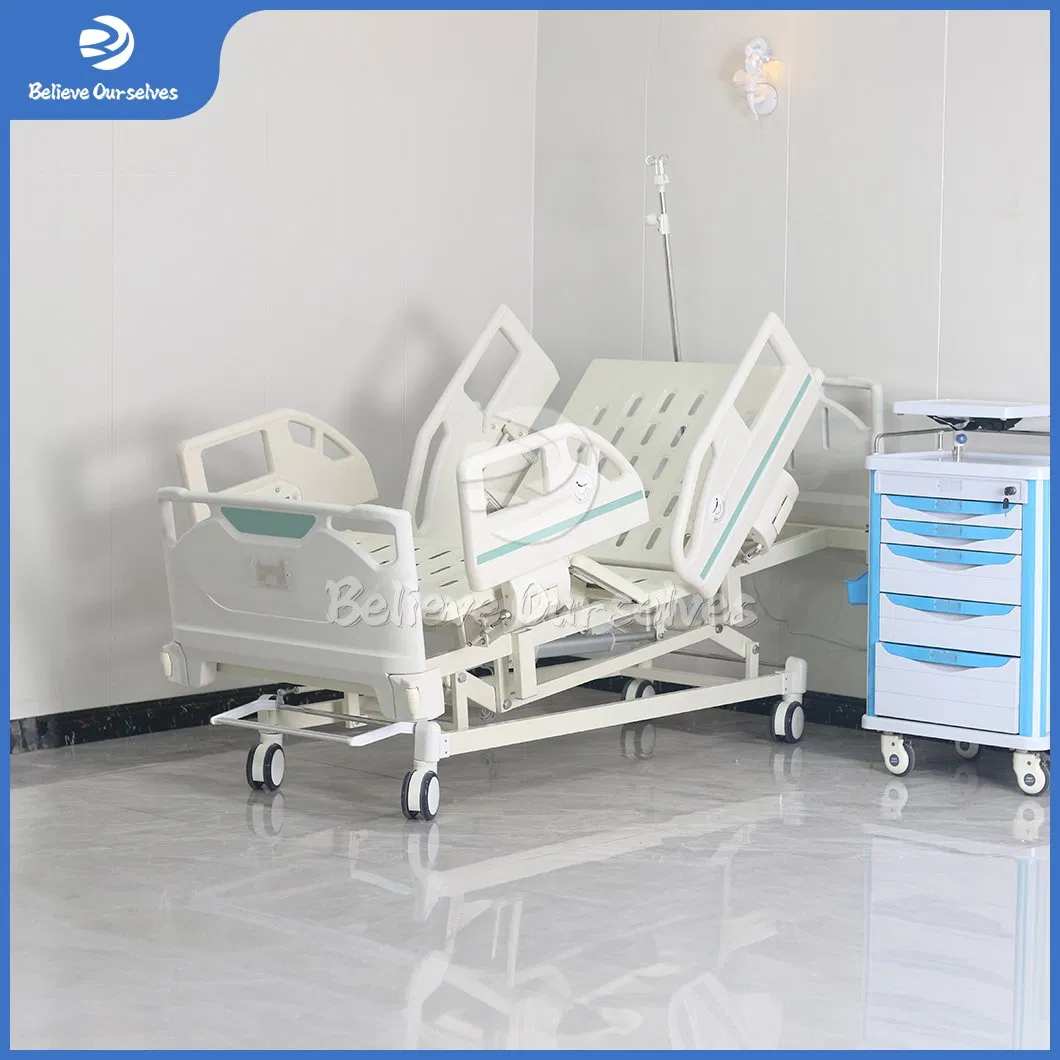 Huaren Medical Care Equipment Manufacturing Hospital Bed Semi Electric China Hr-D08 Three Function Hydraulic Lifting Medical Bed
