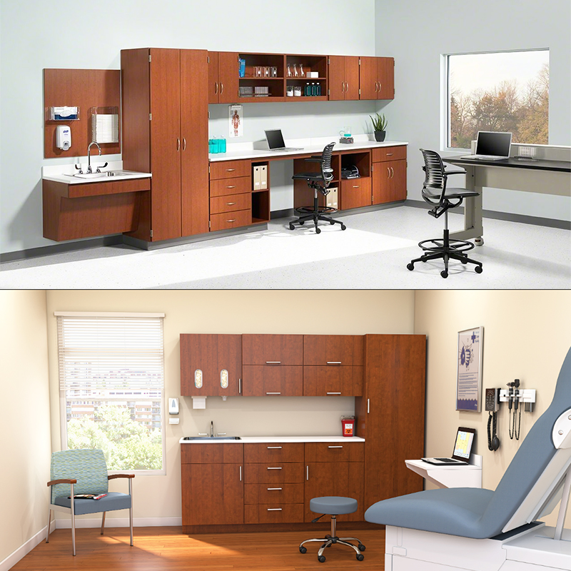 3D Model Free Download Customized Clinic Storage Workstation Cupboard Wooden Medical Cabinet Hospital Furniture with Sink
