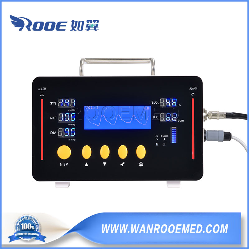 High Quality Multi-Parameter ICU Portable Visual Alarms Function Medical Vital Sign Patient Monitor for Blood Pressure / Blood Oxygen / Pulse Rate