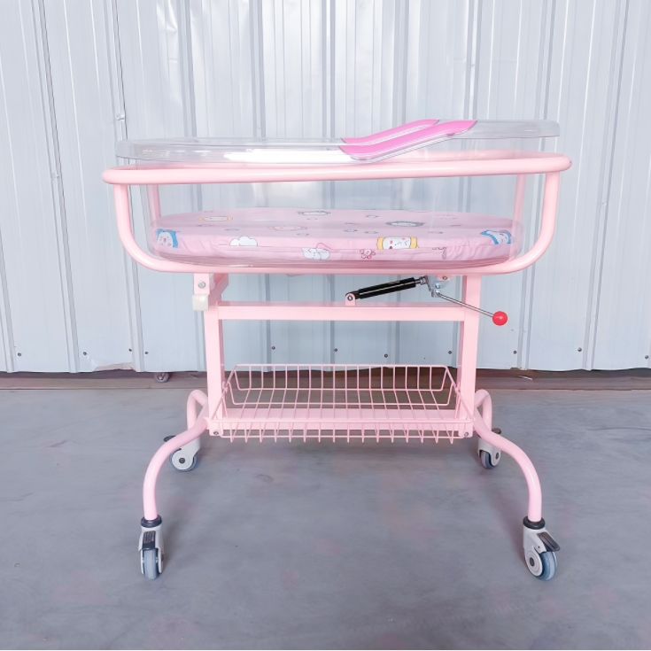 Modern Movable Hospital Bed for Newborns &amp; Children Pediatric Stainless Steel ABS Baby Crib