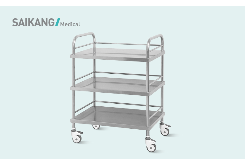 Skh004 Stainless Steel Hospital Surgical Instrument Trolley