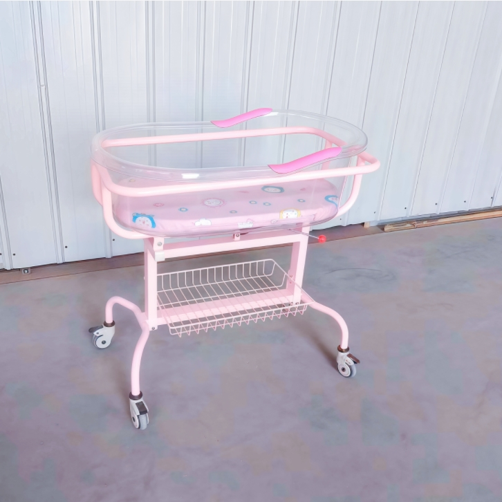Modern Movable Hospital Bed for Newborns &amp; Children Pediatric Stainless Steel ABS Baby Crib