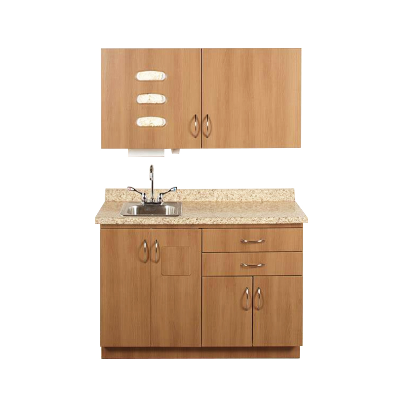 3D Model Free Download Customized Clinic Storage Workstation Cupboard Wooden Medical Cabinet Hospital Furniture with Sink