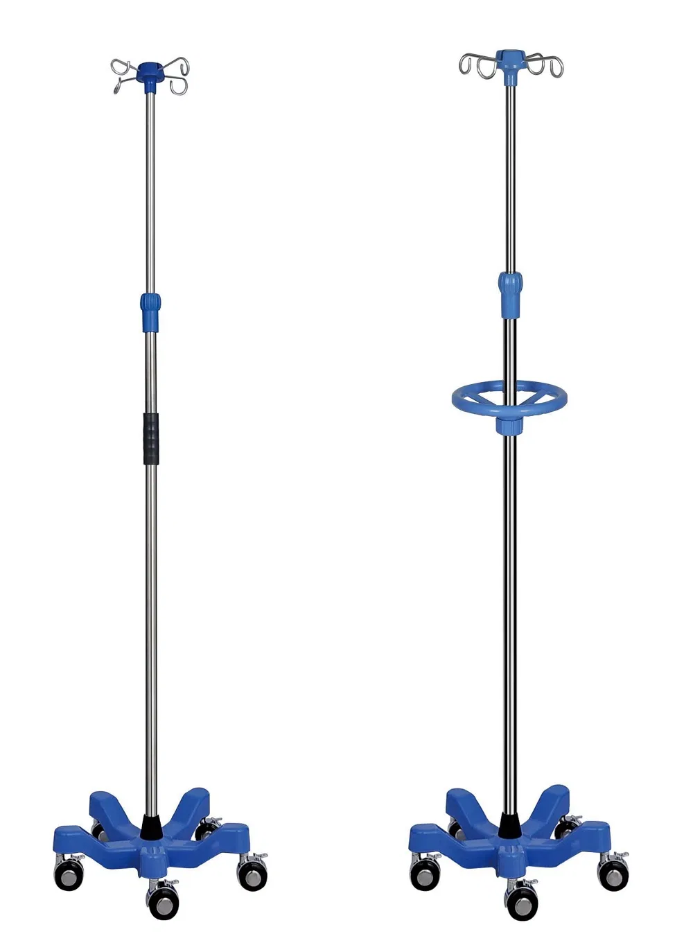 Hospital Infusion Series IV Drip Stand Trilevel up Down Adjust Movable Durable Useful Infusion Stand
