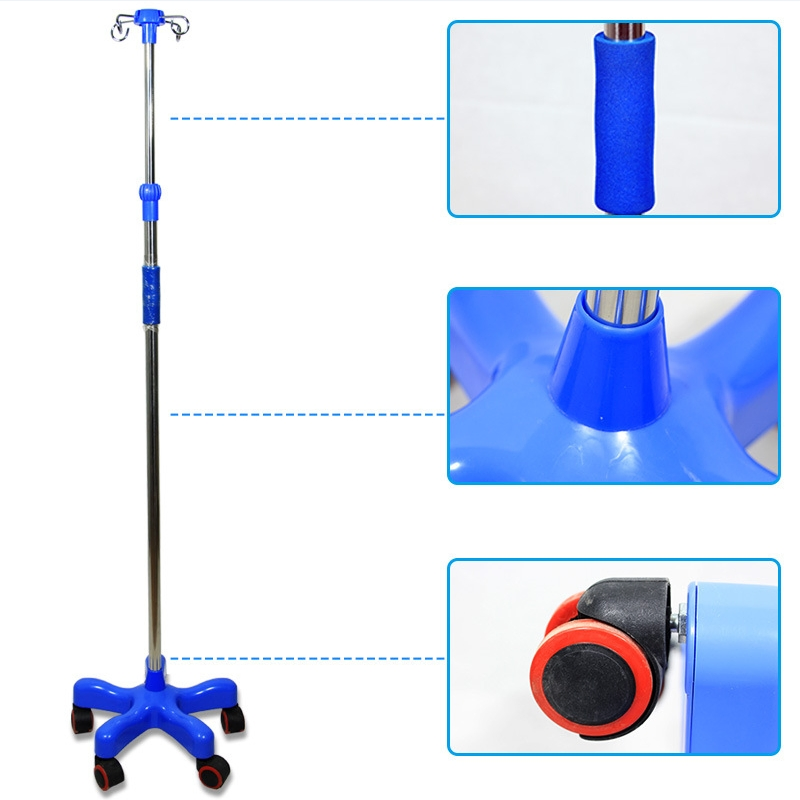 Stainless Steel Floor-Standing IV Stand, Hospital, Medical Equipment, Infusion
