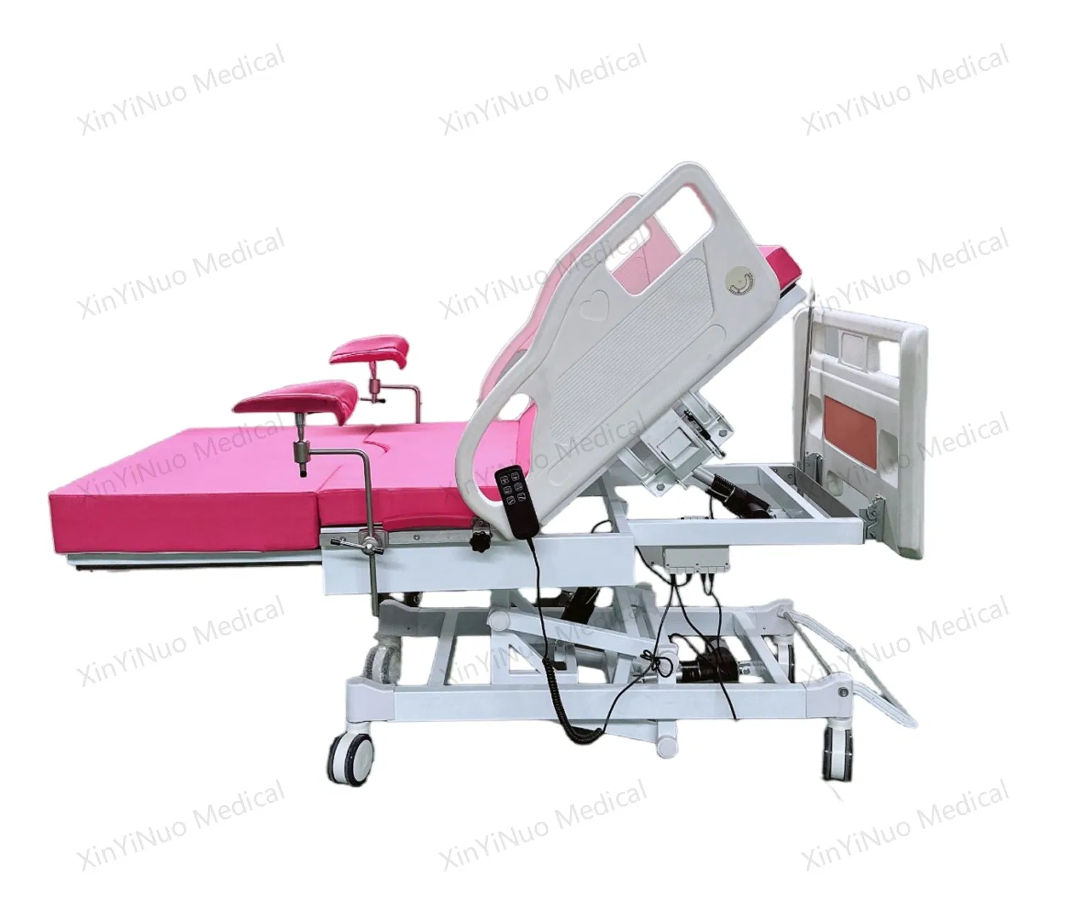 Hospital Equipment Pink Color Electric Obstetric Delivery Maternity Bed Gynecological Hydraulic Examination Birthing Table