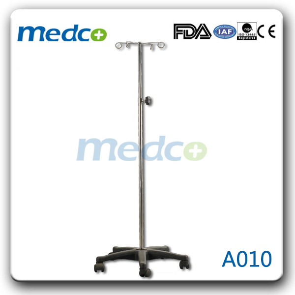 Medical Equipment Hospital Adjustable Stainless Steel Infusion IV Pole Drip Stand
