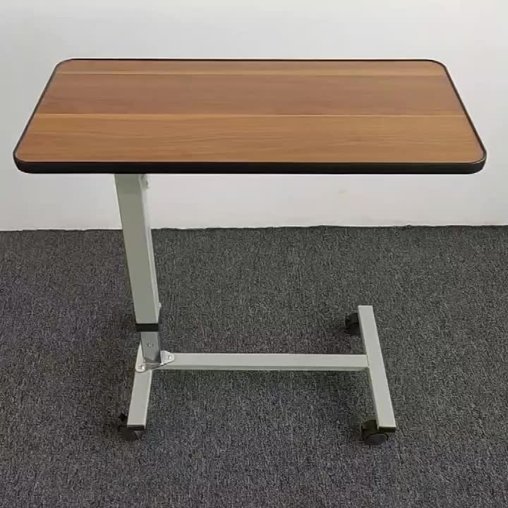 Hospital Furniture Hospital Bedside Table Wooden Overbed Table