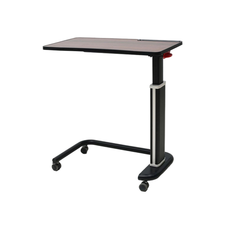 Height Adjustable Overbed Table Hospital Manual Lifting Laptop Computer ABS Dining Table