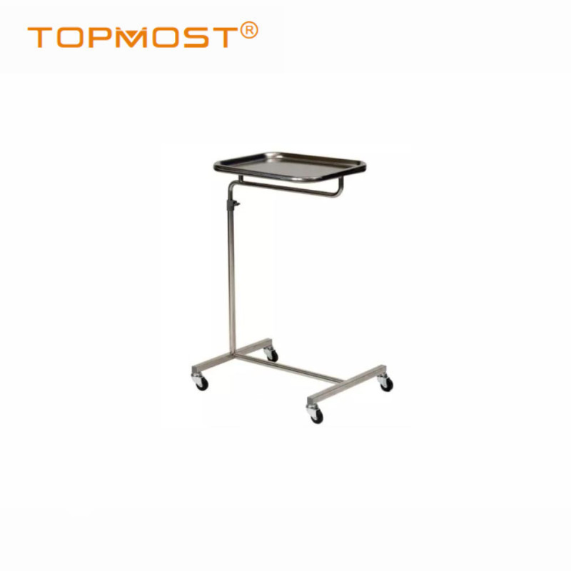 Stainless Steel Adjustable Mayo Table Surgical Instrument Tray Mayo Trolley